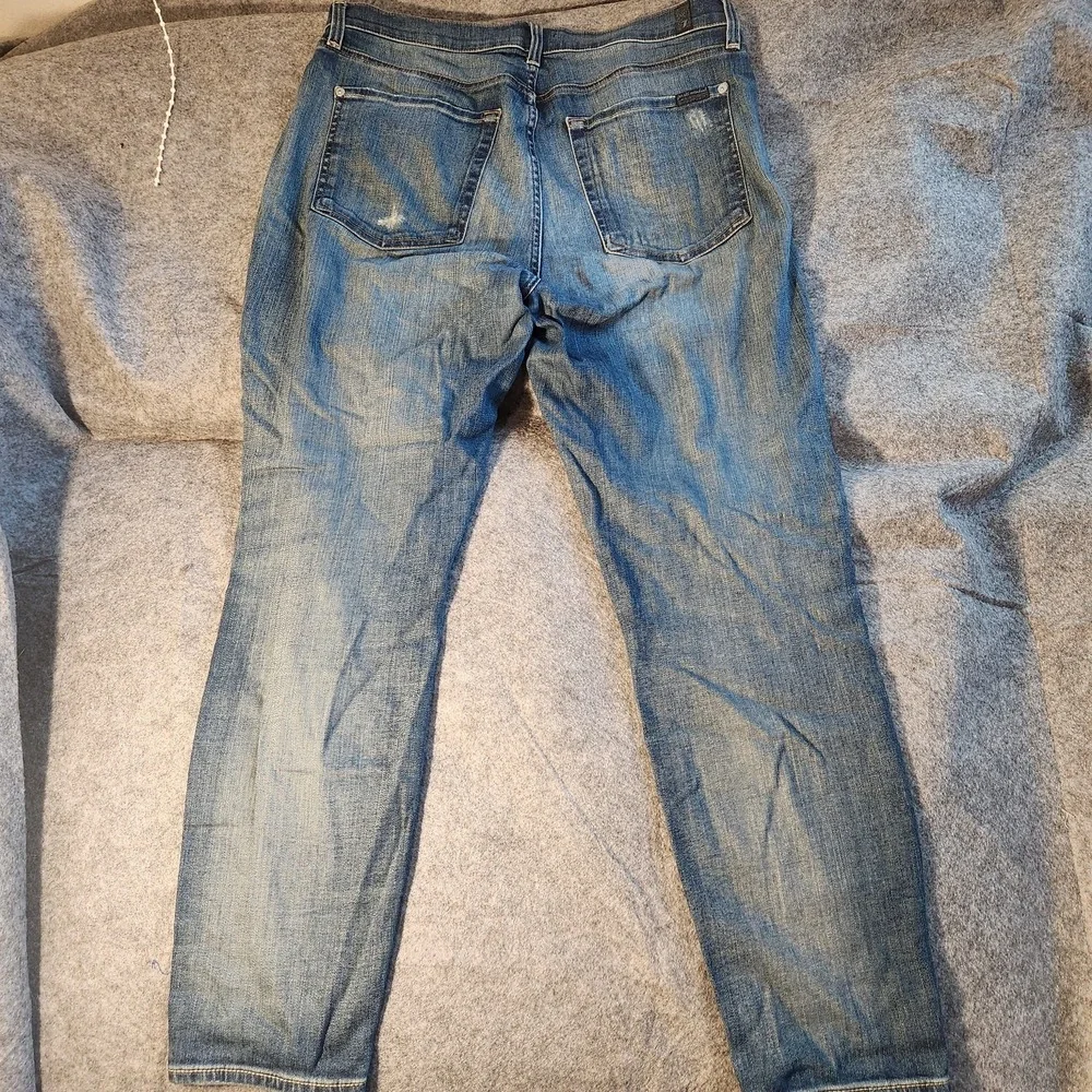 Vintage Y2K 7 For All Mankind Jeans Womens 27 High Waist Ankle Skinny Distressed